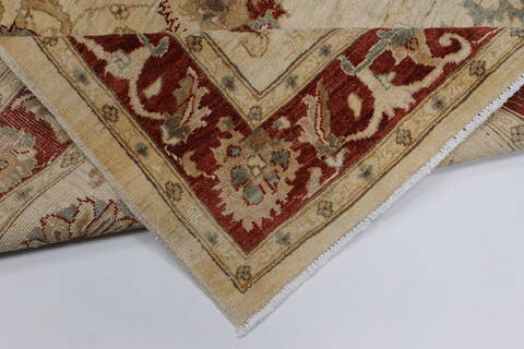 Pishavar Beige Hand Knotted 51 X 67  Area Rug 250-27162 Image 3