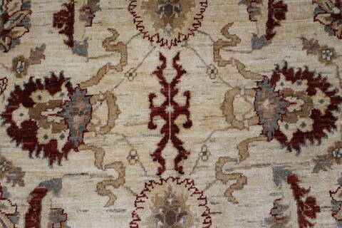 Pishavar Beige Hand Knotted 51 X 67  Area Rug 250-27162 Image 7