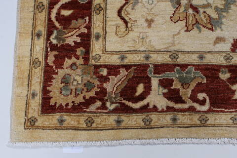 Pishavar Beige Hand Knotted 51 X 67  Area Rug 250-27162 Image 8