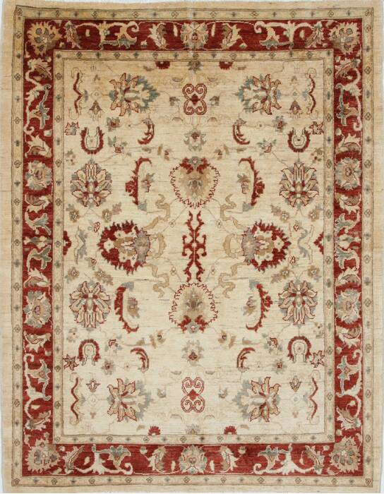 Pishavar Beige Hand Knotted 51 X 67  Area Rug 250-27162 Image 0