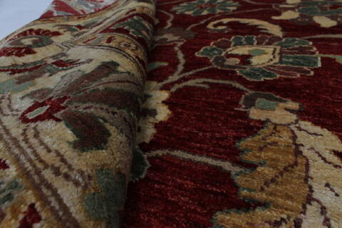 Pishavar Red Hand Knotted 410 X 67  Area Rug 250-27167 Image 1