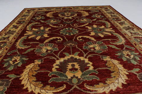 Pishavar Red Hand Knotted 410 X 67  Area Rug 250-27167 Image 4