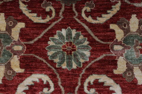Pishavar Red Hand Knotted 410 X 67  Area Rug 250-27167 Image 6