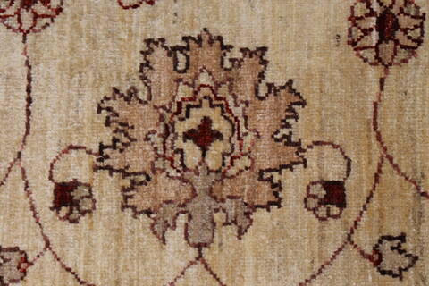 Pishavar Beige Hand Knotted 410 X 67  Area Rug 250-27169 Image 10