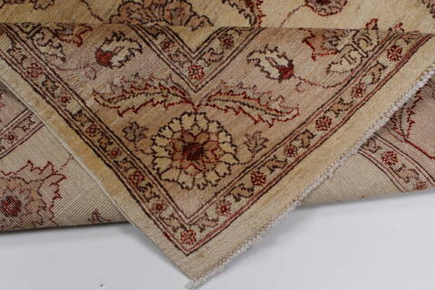Pishavar Beige Hand Knotted 410 X 67  Area Rug 250-27169 Image 3