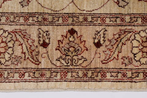 Pishavar Beige Hand Knotted 410 X 67  Area Rug 250-27169 Image 6