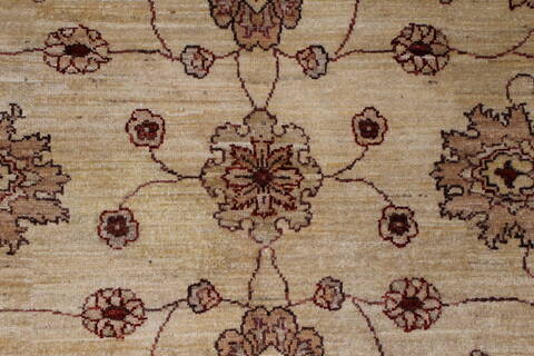 Pishavar Beige Hand Knotted 410 X 67  Area Rug 250-27169 Image 7