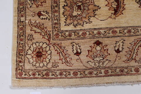 Pishavar Beige Hand Knotted 410 X 67  Area Rug 250-27169 Image 8