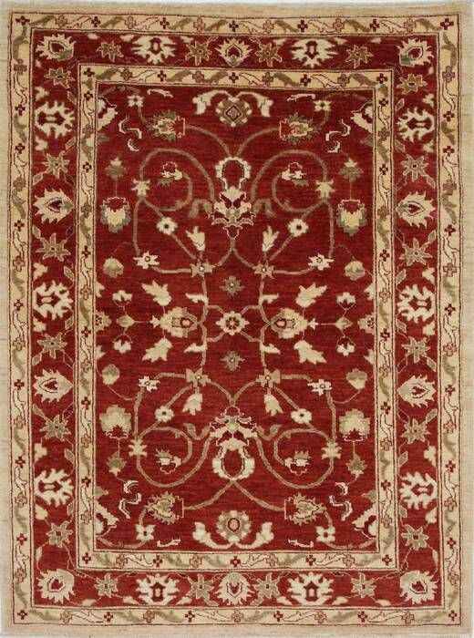 Pishavar Beige Hand Knotted 50 X 67  Area Rug 250-27171 Image 0