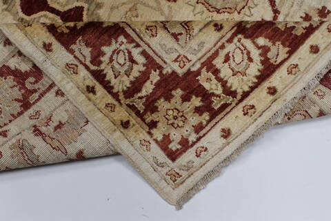 Pishavar Beige Hand Knotted 411 X 70  Area Rug 250-27178 Image 3