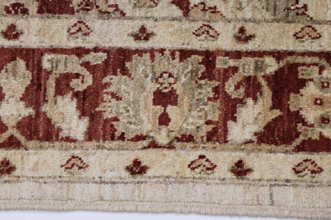 Pishavar Beige Hand Knotted 411 X 70  Area Rug 250-27178 Image 6