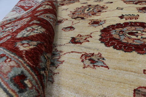 Pishavar White Hand Knotted 411 X 67  Area Rug 250-27191 Image 12