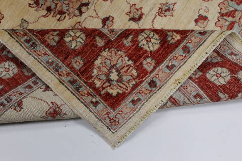 Pishavar White Hand Knotted 411 X 67  Area Rug 250-27191 Image 1