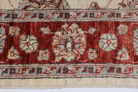 Pishavar White Hand Knotted 411 X 67  Area Rug 250-27191 Image 4