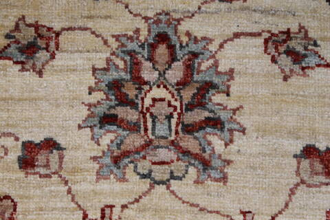 Pishavar White Hand Knotted 411 X 67  Area Rug 250-27191 Image 8
