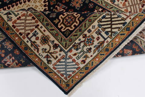 Karajeh Blue Hand Knotted 40 X 60  Area Rug 250-27263 Image 3