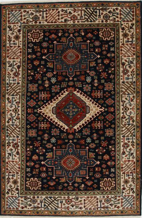 Karajeh Blue Hand Knotted 40 X 60  Area Rug 250-27263 Image 0