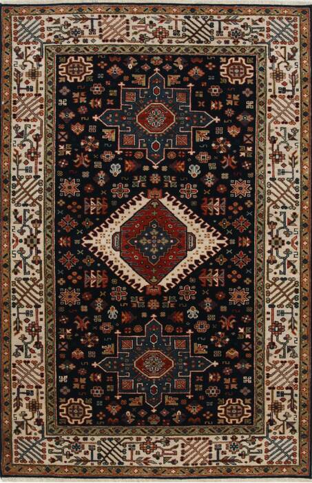 Karajeh Blue Hand Knotted 40 X 60  Area Rug 250-27264 Image 0