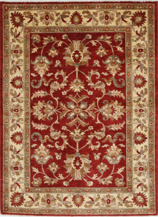 Pishavar Beige Hand Knotted 50 X 69  Area Rug 250-27271 Image 0