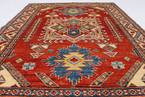Kazak Red Hand Knotted 45 X 60  Area Rug 250-27366 Image 3