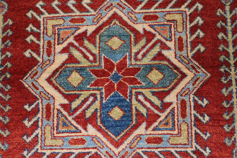 Kazak Red Hand Knotted 45 X 60  Area Rug 250-27366 Image 5