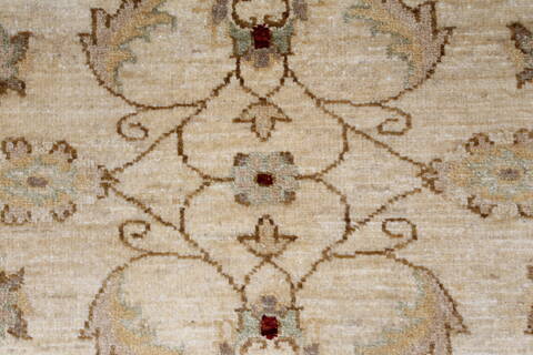 Pishavar Beige Hand Knotted 34 X 45  Area Rug 250-27378 Image 6