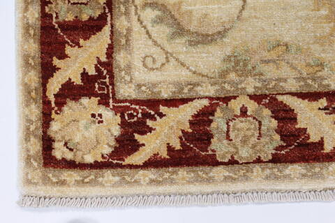 Pishavar Beige Hand Knotted 34 X 45  Area Rug 250-27378 Image 7