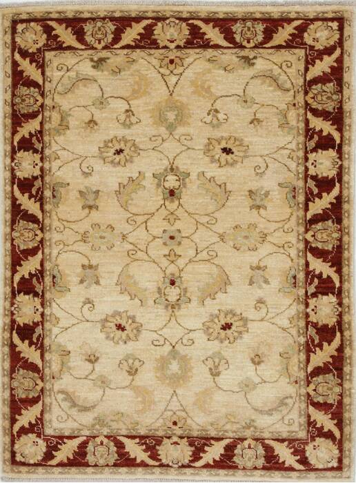 Pishavar Beige Hand Knotted 34 X 45  Area Rug 250-27378 Image 0