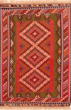 Qashqai Multicolor Flat Woven 3'4" X 4'10"  Area Rug 100-27548