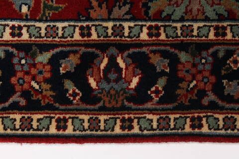 Tabriz Green Hand Knotted 211 X 411  Area Rug 250-27569 Image 1