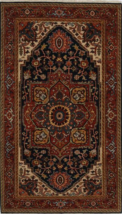 Serapi Blue Hand Knotted 211 X 50  Area Rug 250-27584 Image 0