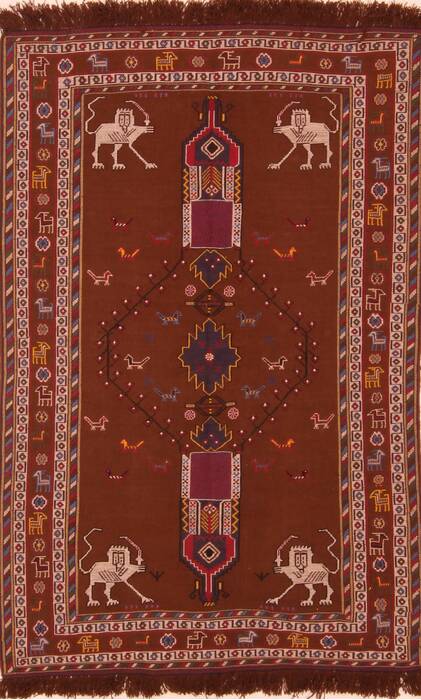 Afshar Brown Hand Knotted 35 X 55  Area Rug 100-27634 Image 0