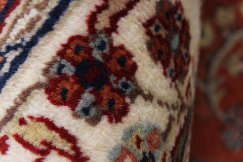 Sarouk Beige Hand Knotted 210 X 51  Area Rug 250-27639 Image 10