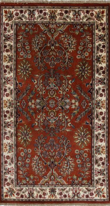 Sarouk Beige Hand Knotted 210 X 51  Area Rug 250-27639 Image 0