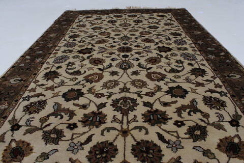Kashmar Beige Hand Knotted 210 X 411  Area Rug 250-27648 Image 2