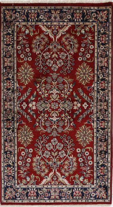 Sarouk Beige Hand Knotted 211 X 411  Area Rug 250-27650 Image 0