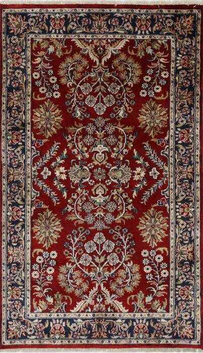 Sarouk Blue Hand Knotted 211 X 411  Area Rug 250-27652 Image 0
