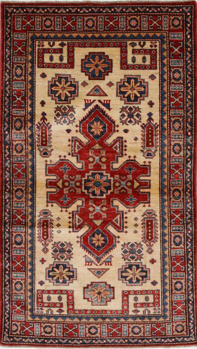 Kazak Beige Hand Knotted 32 X 57  Area Rug 250-27679 Image 0