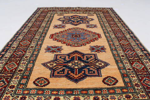 Kazak Beige Hand Knotted 33 X 411  Area Rug 250-27681 Image 2
