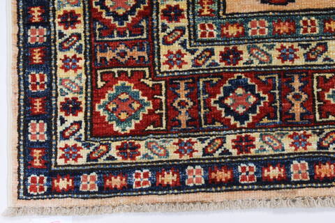 Kazak Beige Hand Knotted 33 X 411  Area Rug 250-27681 Image 6