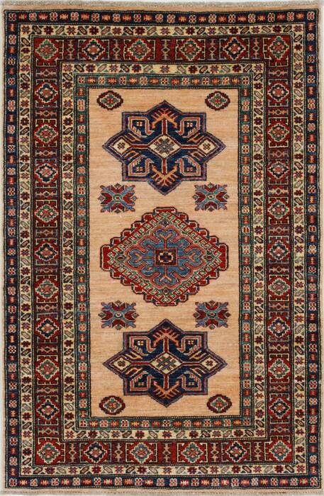 Kazak Beige Hand Knotted 33 X 411  Area Rug 250-27681 Image 0