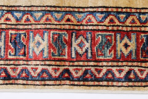 Kazak Beige Hand Knotted 211 X 49  Area Rug 250-27682 Image 6
