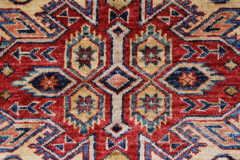 Kazak Beige Hand Knotted 211 X 49  Area Rug 250-27682 Image 7
