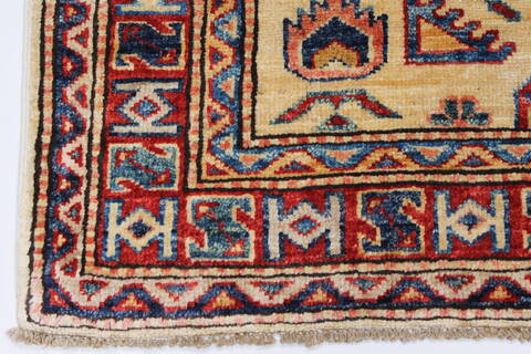 Kazak Beige Hand Knotted 211 X 49  Area Rug 250-27682 Image 8
