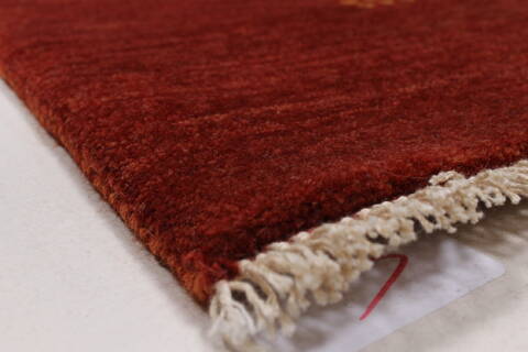 Gabbeh Red Hand Knotted 30 X 52  Area Rug 250-27684 Image 4