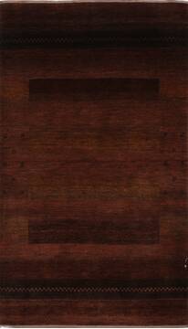 Indian Gabbeh Brown Rectangle 3x5 ft Wool Carpet 27686