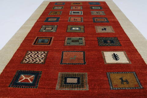 Gabbeh Multicolor Hand Knotted 210 X 53  Area Rug 250-27693 Image 3