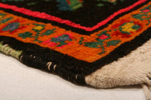Karabakh Black Hand Knotted 46 X 77  Area Rug 100-27709 Image 8