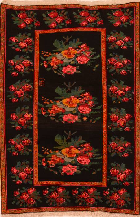 Karabakh Black Hand Knotted 46 X 77  Area Rug 100-27709 Image 0
