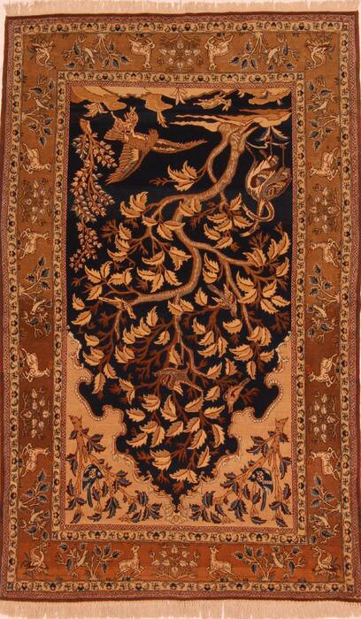 Qum Brown Hand Knotted 48 X 78  Area Rug 100-27720 Image 0